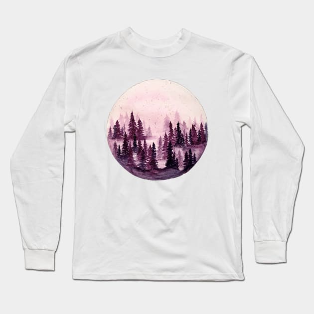 Purple Woods Long Sleeve T-Shirt by Whettpaint